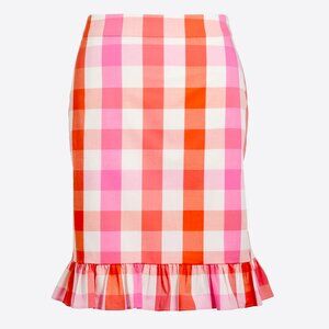 J.Crew Factory Gingham Ruffle Mini Skirt